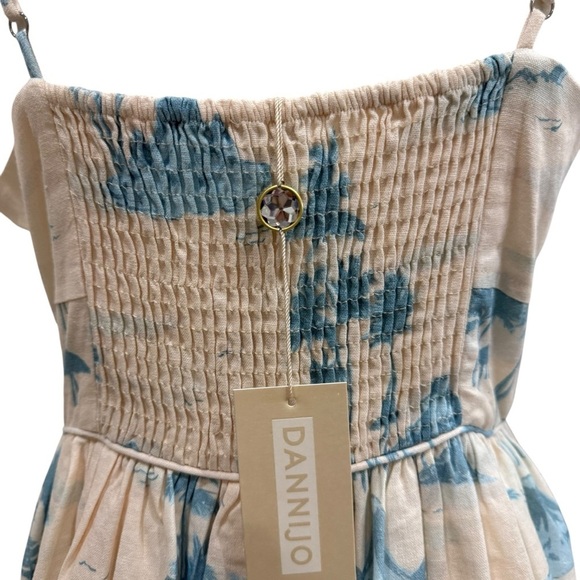 Gianni Bini x DANNIJO Kona Linen Palm Print Mini Dress Light Blue Ivory NWT - Picture 12 of 16